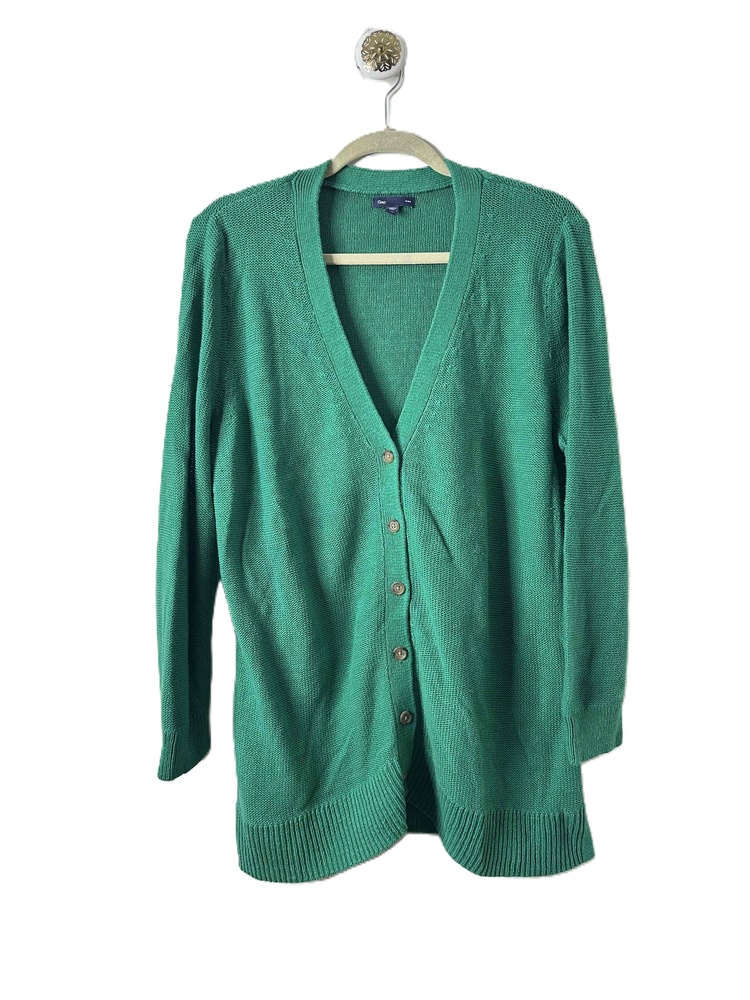 Gap Cardigan Womens Size XXL Green Open Front Button Up Long Sleeve